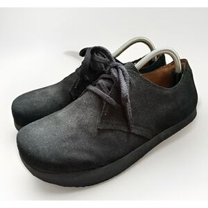 Kalso Earth Shoes Faroe Lokah Black Nubic Leather Sneakers Women 8 Negative Heel